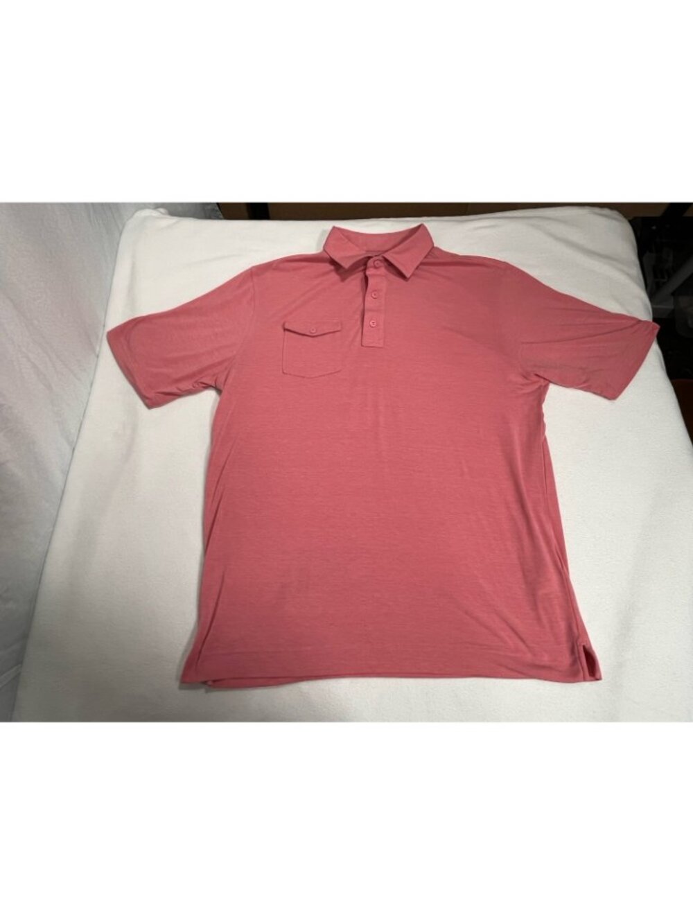 FootJoy FJ Athletic Fit Golf Polo Mens Pink Short Sleeve Pocket Shirt - Picture 5 of 14